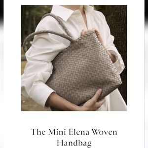 Mini Elena Woven Handbag - Juniper Gray Nappa
